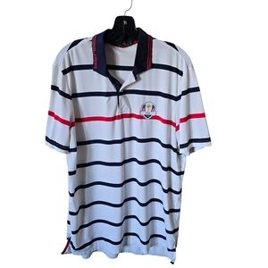 Striped Polo Shirt - White, Blue, Red